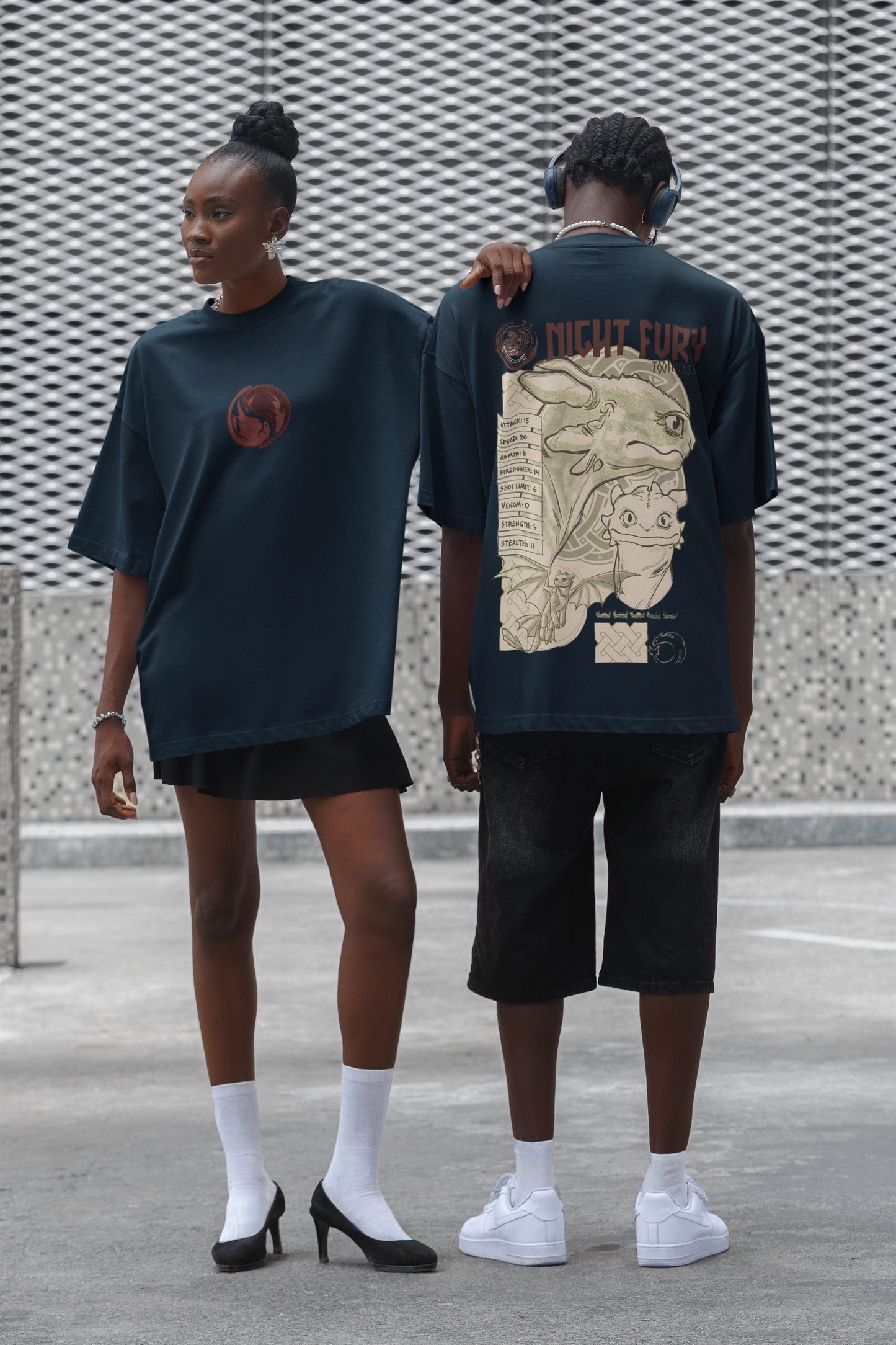 Unisex Oversized T-Shirt : Night Fury
