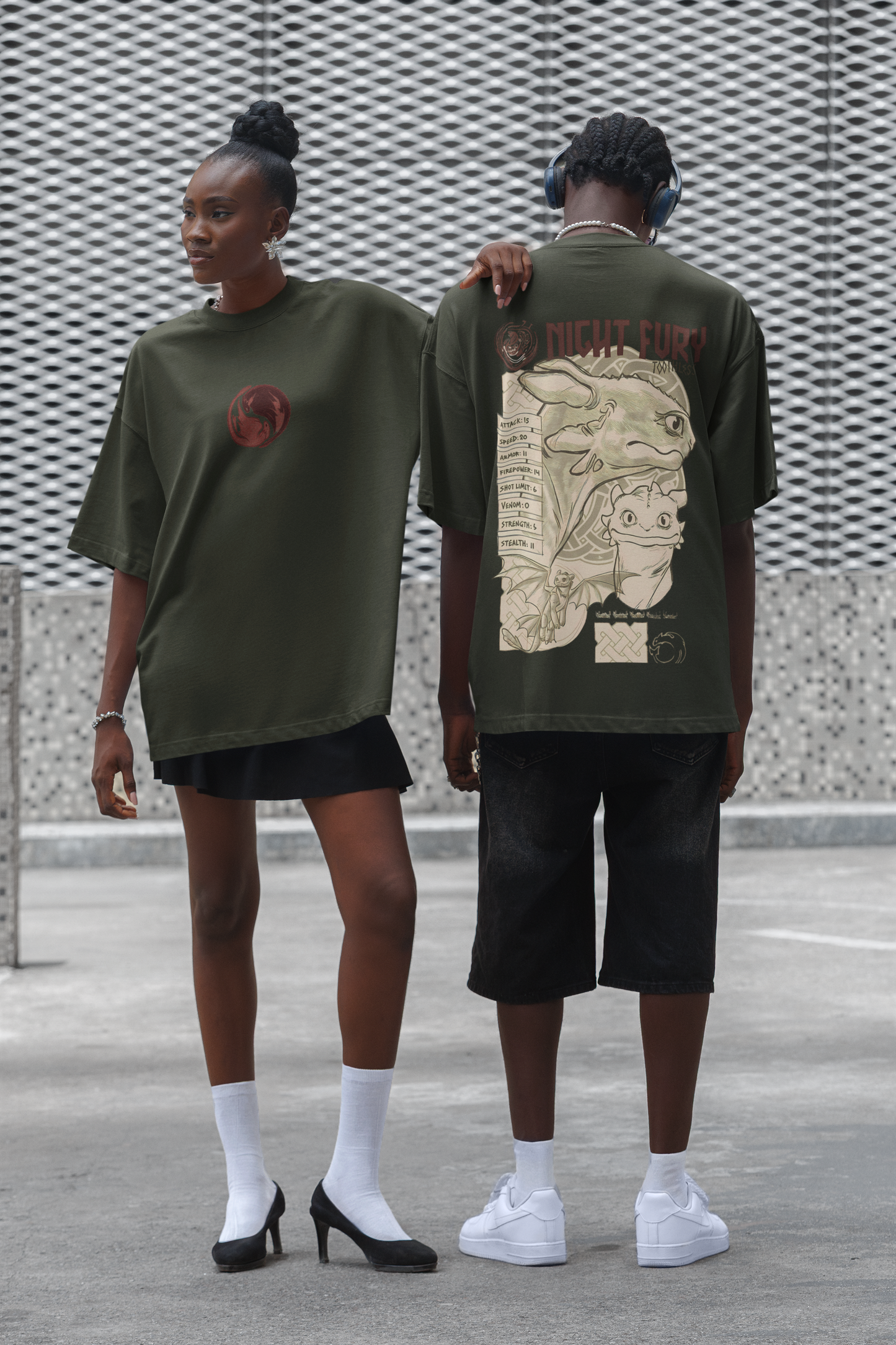 Unisex Oversized T-Shirt : Night Fury