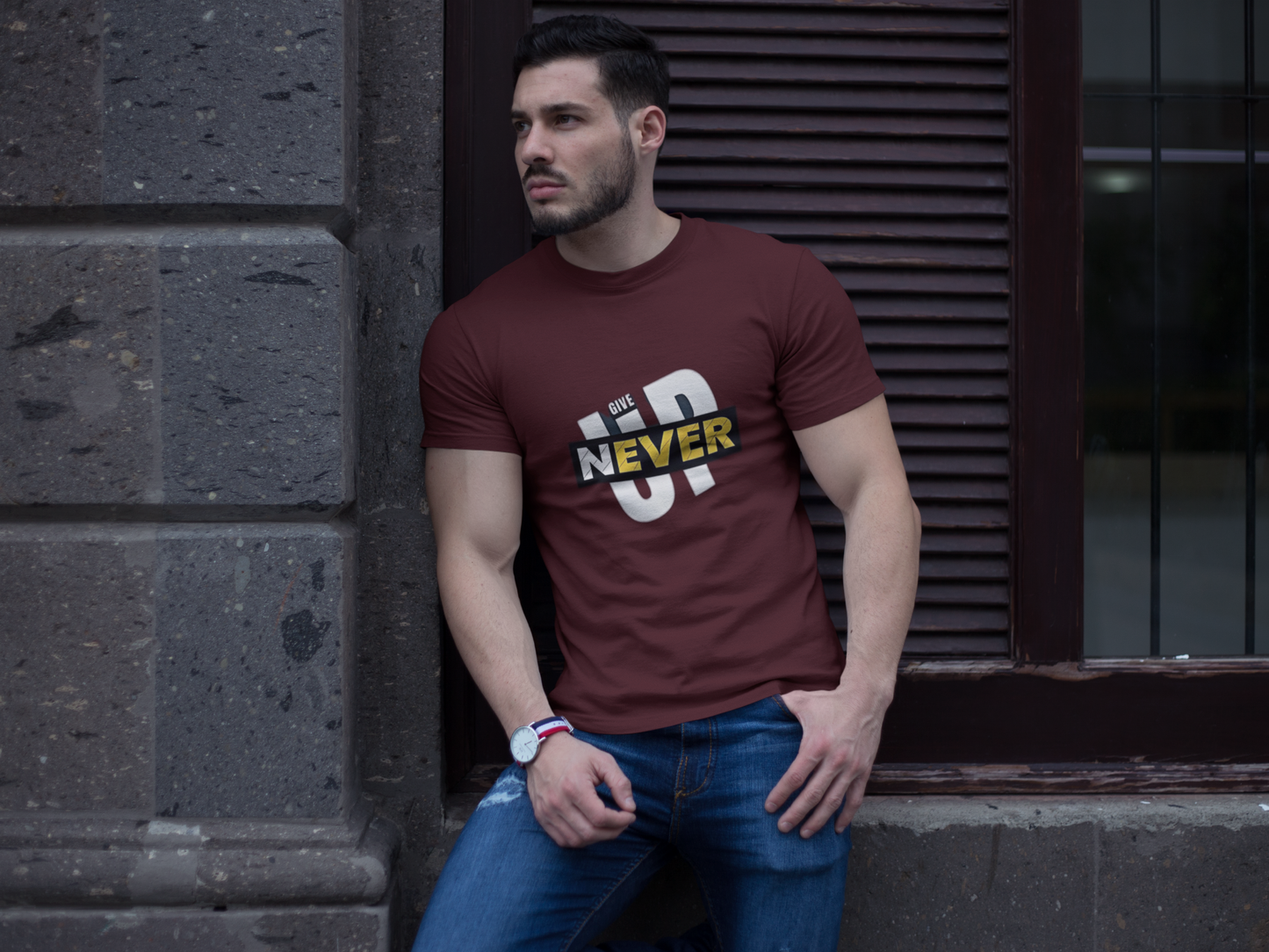 Men's T-Shirt : Never Give UP