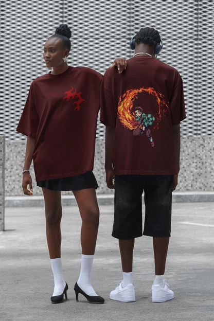 Unisex Oversized T-Shirt : Tanjiro- Sun Breathing