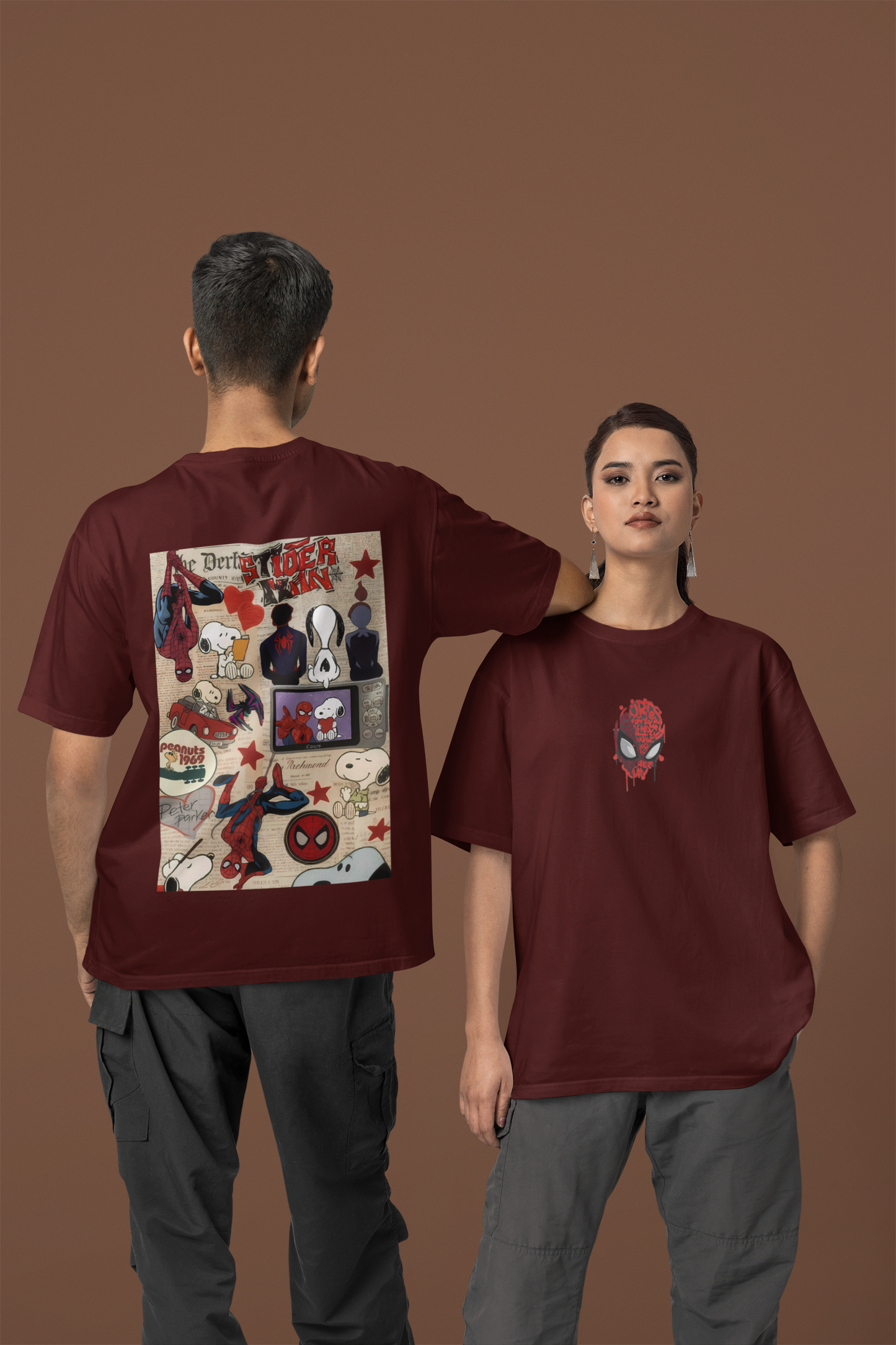 Unisex Oversized T-Shirt : Peanuts & Webs
