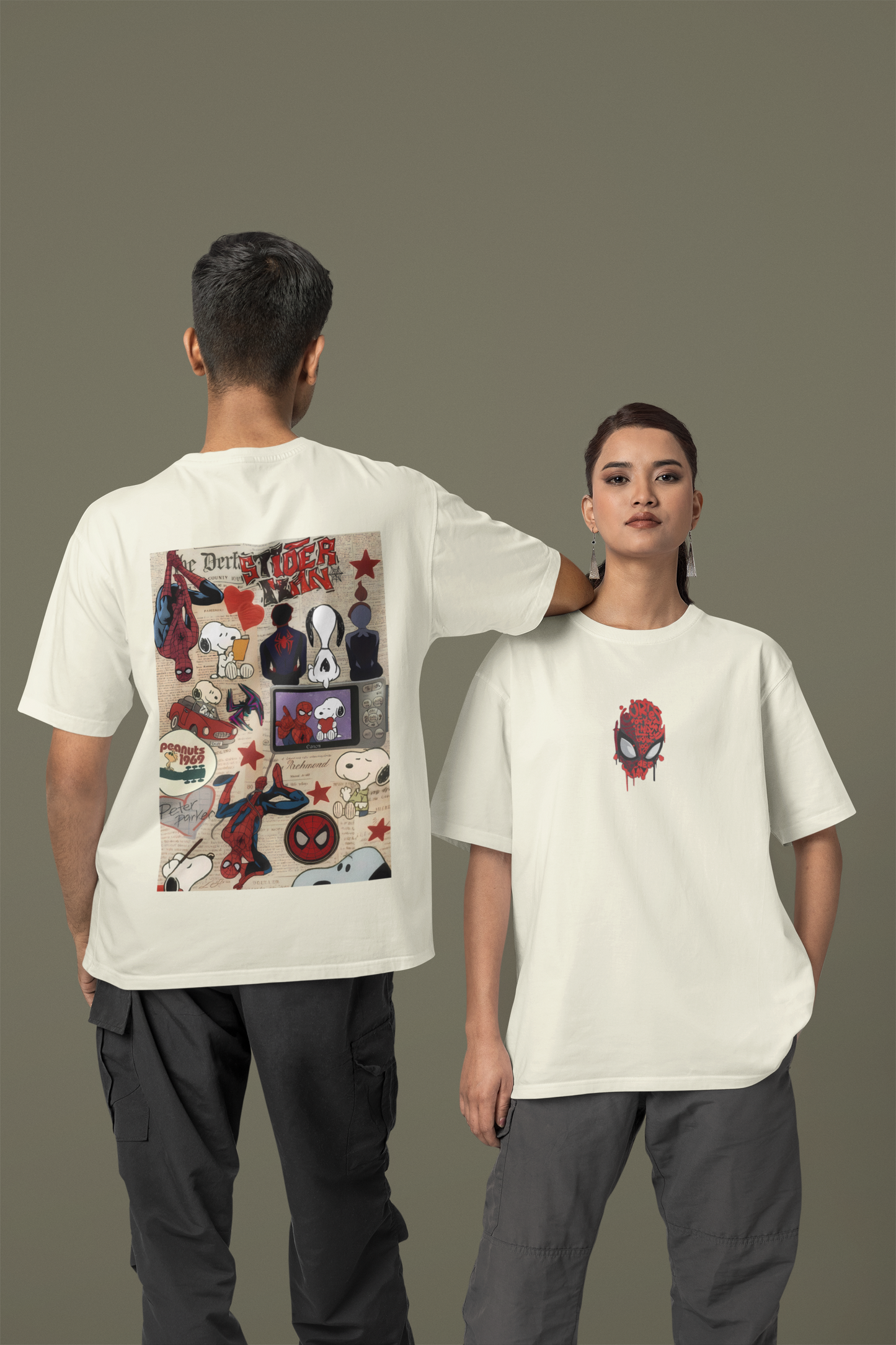 Unisex Oversized T-Shirt : Peanuts & Webs