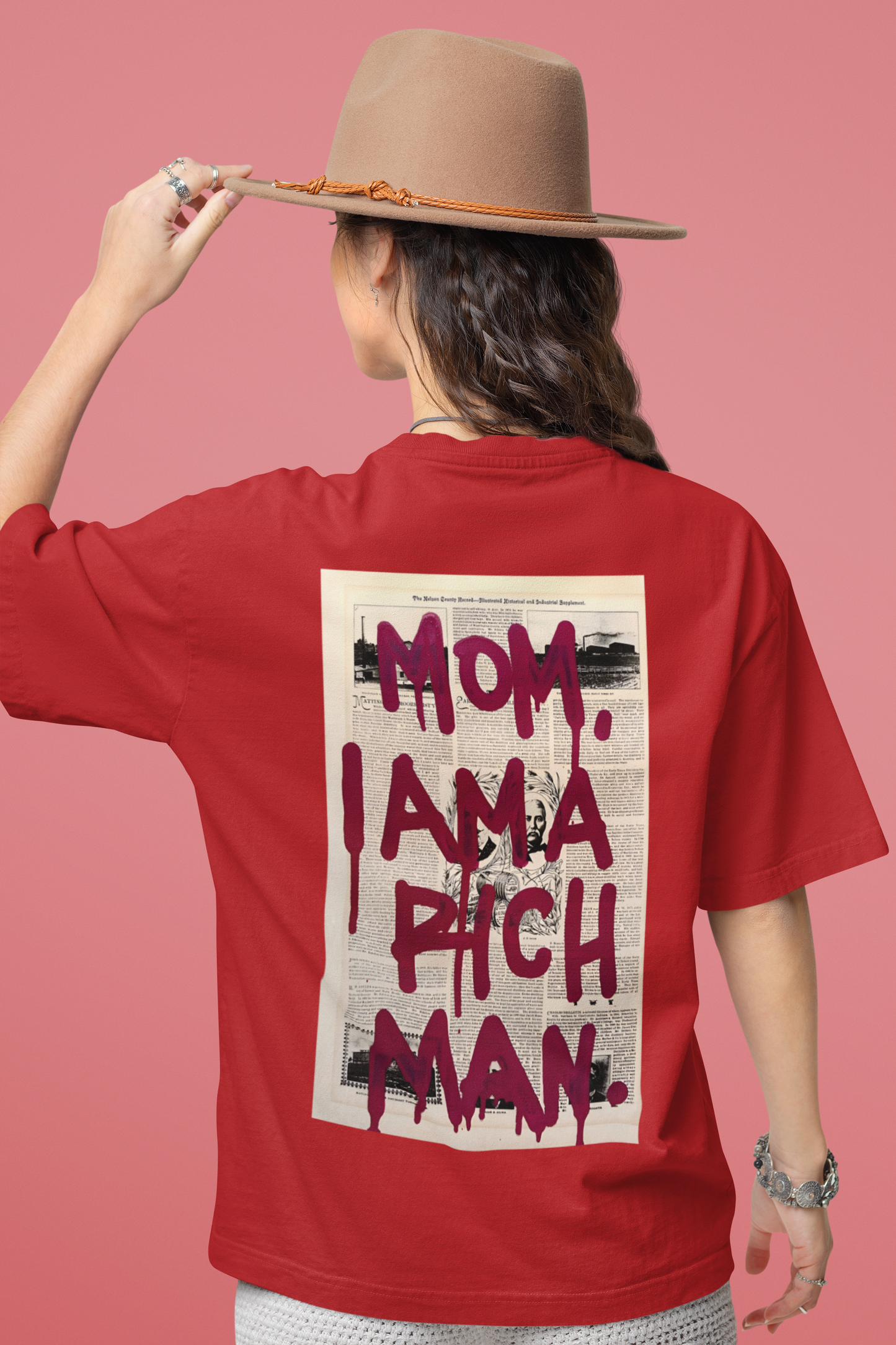 Women's Oversized T-Shirt : Mom I Am A Rich Man